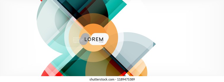 Fondo abstracto - círculos multicolores, diseño geométrico mínimo de moda, ilustración vectorial