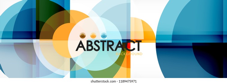 Abstract background - multicolored circles, trendy minimal geometric design, vector illustration