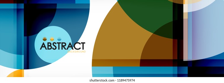 Abstract background - multicolored circles, trendy minimal geometric design, vector illustration