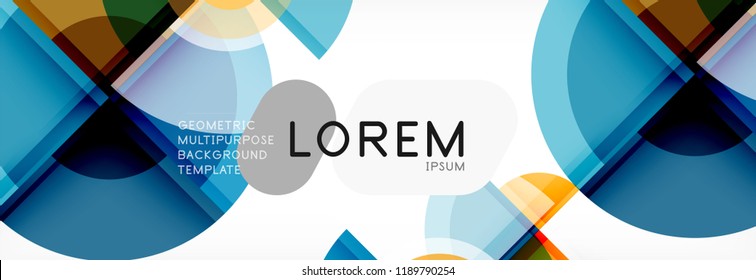 Abstract background - multicolored circles, trendy minimal geometric design, vector illustration
