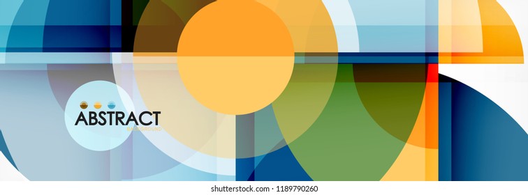 Abstract background - multicolored circles, trendy minimal geometric design, vector illustration