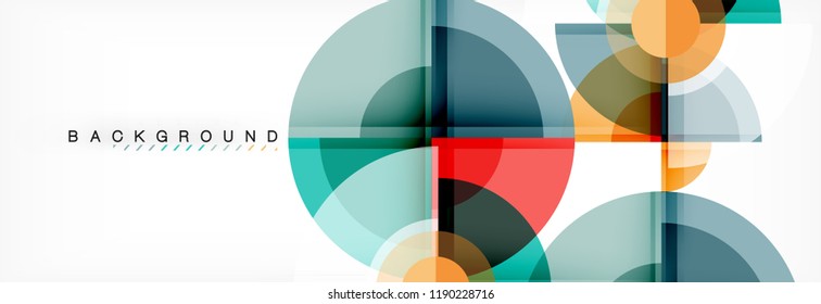 Abstract background - multicolored circles, trendy minimal geometric design, vector illustration