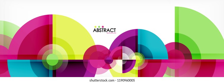 Abstract background - multicolored circles, trendy minimal geometric design, vector illustration