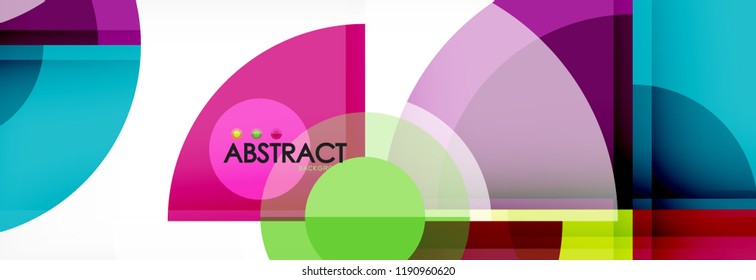 Fondo abstracto - círculos multicolores, diseño geométrico mínimo de moda, ilustración vectorial