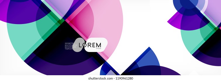 Abstract background - multicolored circles, trendy minimal geometric design, vector illustration