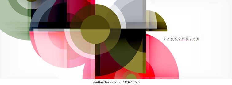 Abstract background - multicolored circles, trendy minimal geometric design, vector illustration