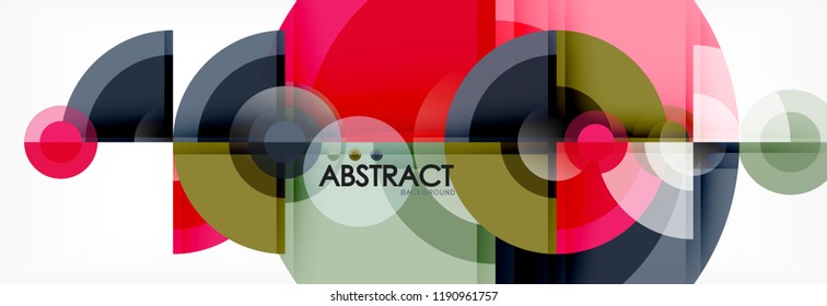 Abstract background - multicolored circles, trendy minimal geometric design, vector illustration
