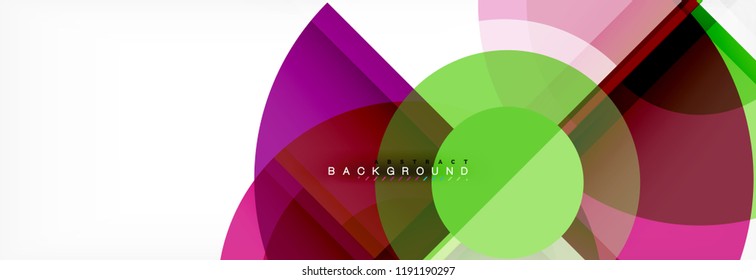 Fondo abstracto - círculos multicolores, diseño geométrico mínimo de moda, ilustración vectorial