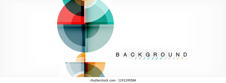 Abstract background - multicolored circles, trendy minimal geometric design, vector illustration