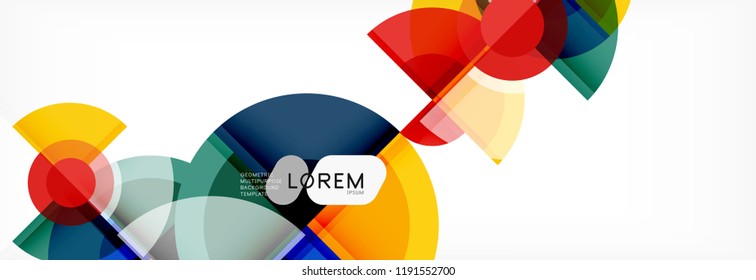 Fondo abstracto - círculos multicolores, diseño geométrico mínimo de moda, ilustración vectorial