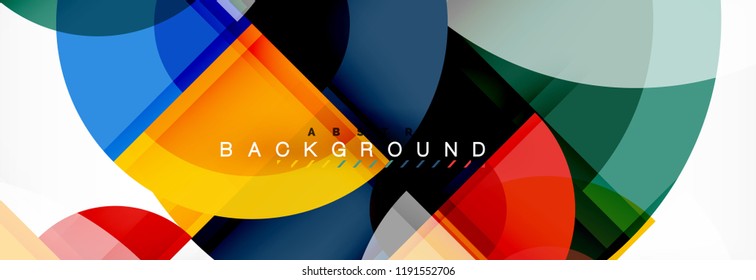 Abstract background - multicolored circles, trendy minimal geometric design, vector illustration