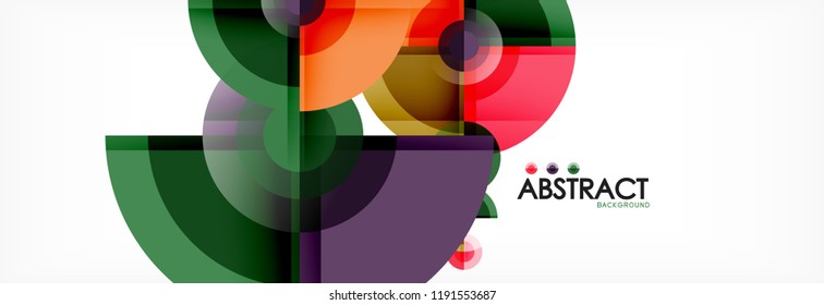 Abstract background - multicolored circles, trendy minimal geometric design, vector illustration