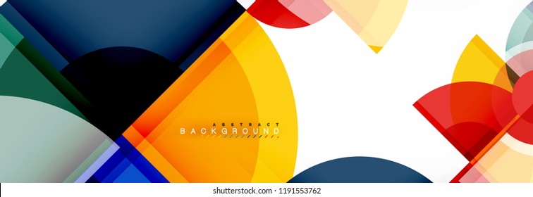 Fondo abstracto - círculos multicolores, diseño geométrico mínimo de moda, ilustración vectorial