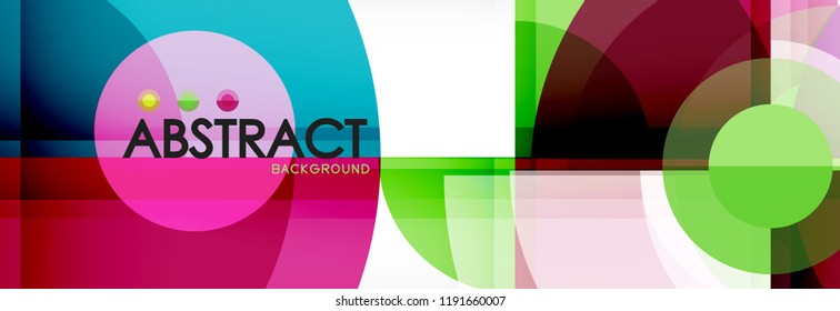 Abstract background - multicolored circles, trendy minimal geometric design, vector illustration