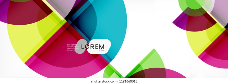 Abstract background - multicolored circles, trendy minimal geometric design, vector illustration