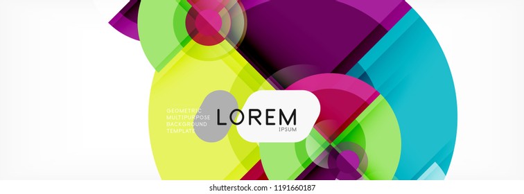 Fondo abstracto - círculos multicolores, diseño geométrico mínimo de moda, ilustración vectorial