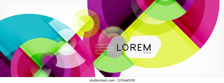Abstract background - multicolored circles, trendy minimal geometric design, vector illustration
