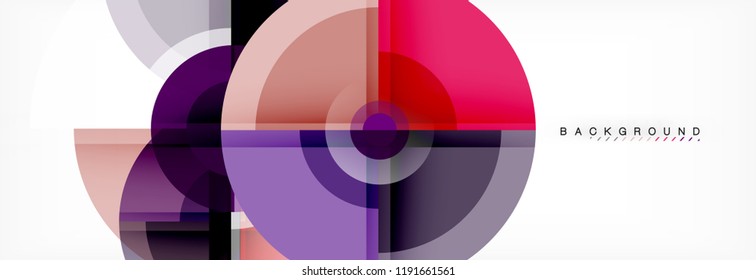 Fondo abstracto - círculos multicolores, diseño geométrico mínimo de moda, ilustración vectorial