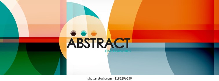 Abstract background - multicolored circles, trendy minimal geometric design, vector illustration