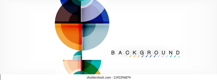Abstract background - multicolored circles, trendy minimal geometric design, vector illustration