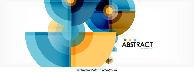 Fondo abstracto - círculos multicolores, diseño geométrico mínimo de moda, ilustración vectorial