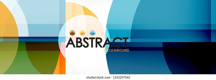 Fondo abstracto - círculos multicolores, diseño geométrico mínimo de moda, ilustración vectorial