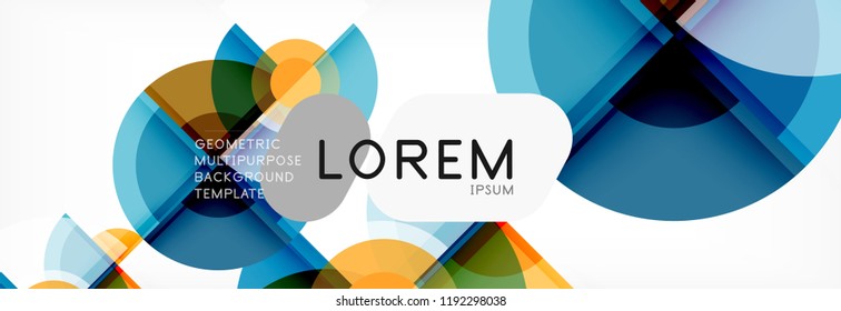 Abstract background - multicolored circles, trendy minimal geometric design, vector illustration