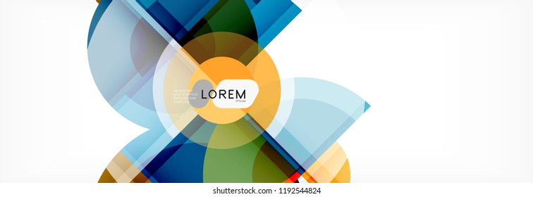 Abstract background - multicolored circles, trendy minimal geometric design, vector illustration
