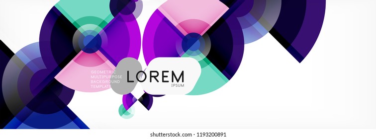 Abstract background - multicolored circles, trendy minimal geometric design, vector illustration
