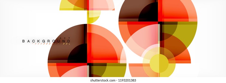 Fondo abstracto - círculos multicolores, diseño geométrico mínimo de moda, ilustración vectorial
