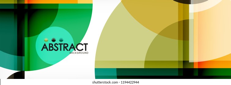 Fondo abstracto - círculos multicolores, diseño geométrico mínimo de moda, ilustración vectorial