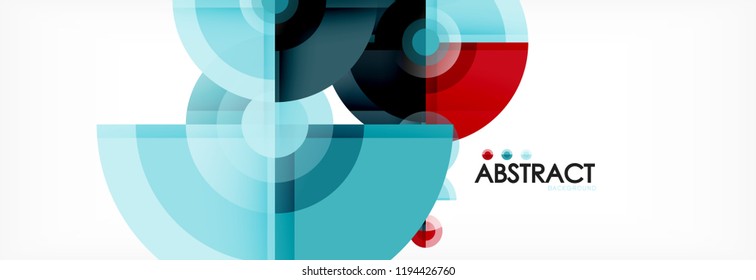 Abstract background - multicolored circles, trendy minimal geometric design, vector illustration