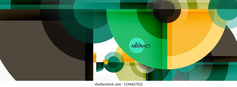 Abstract background - multicolored circles, trendy minimal geometric design, vector illustration