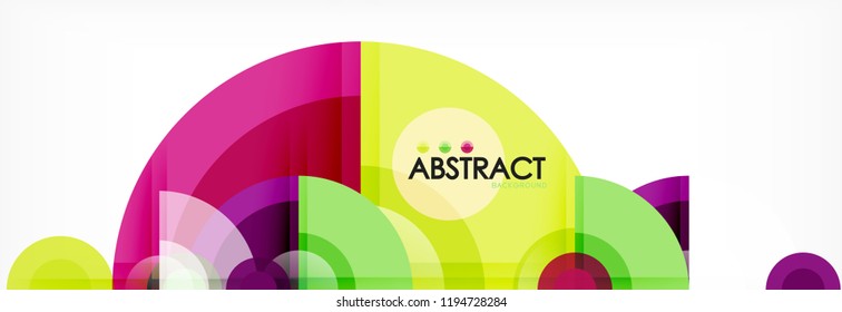 Abstract background - multicolored circles, trendy minimal geometric design, vector illustration