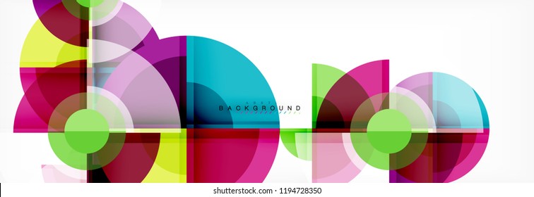 Abstract background - multicolored circles, trendy minimal geometric design, vector illustration
