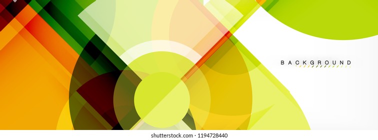 Abstract background - multicolored circles, trendy minimal geometric design, vector illustration