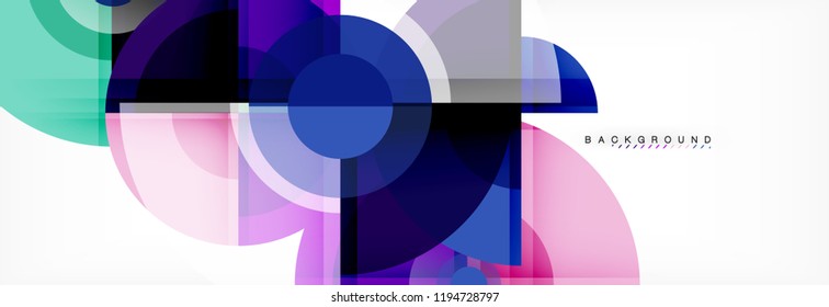 Abstract background - multicolored circles, trendy minimal geometric design, vector illustration