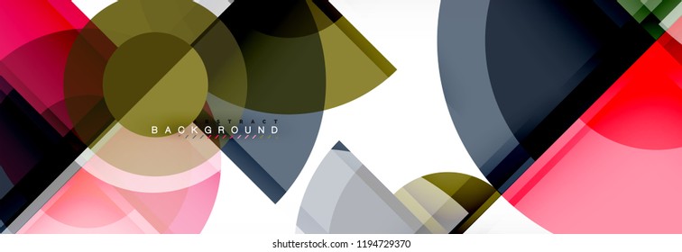 Fondo abstracto - círculos multicolores, diseño geométrico mínimo de moda, ilustración vectorial