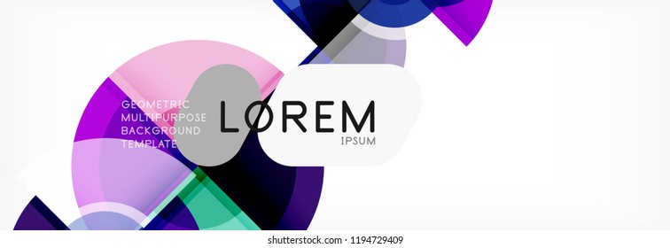 Fondo abstracto - círculos multicolores, diseño geométrico mínimo de moda, ilustración vectorial