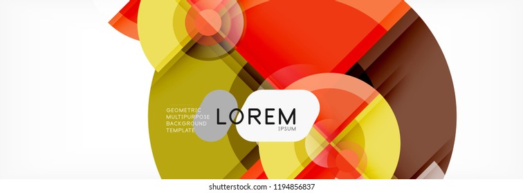 Abstract background - multicolored circles, trendy minimal geometric design, vector illustration