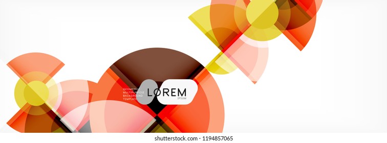 Fondo abstracto - círculos multicolores, diseño geométrico mínimo de moda, ilustración vectorial