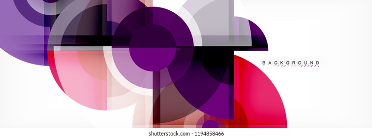 Abstract background - multicolored circles, trendy minimal geometric design, vector illustration