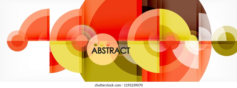 Abstract background - multicolored circles, trendy minimal geometric design, vector illustration