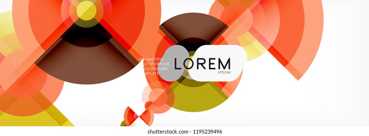 Abstract background - multicolored circles, trendy minimal geometric design, vector illustration