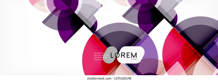 Abstract background - multicolored circles, trendy minimal geometric design, vector illustration