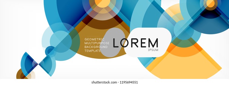 Abstract background - multicolored circles, trendy minimal geometric design, vector illustration