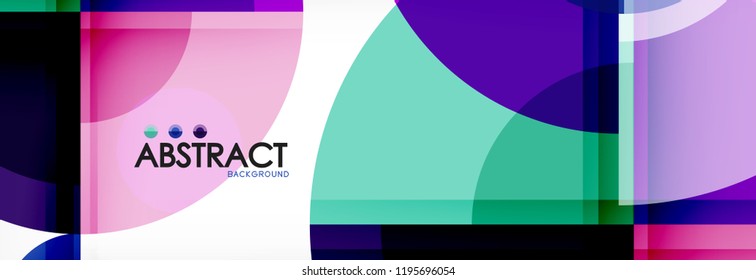 Fondo abstracto - círculos multicolores, diseño geométrico mínimo de moda, ilustración vectorial