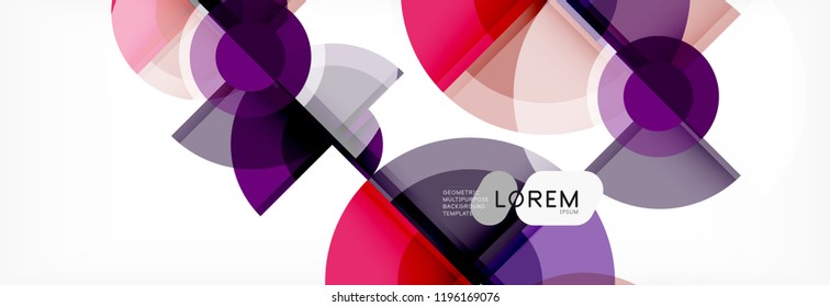 Fondo abstracto - círculos multicolores, diseño geométrico mínimo de moda, ilustración vectorial
