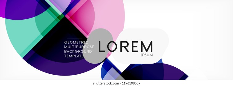 Abstract background - multicolored circles, trendy minimal geometric design, vector illustration