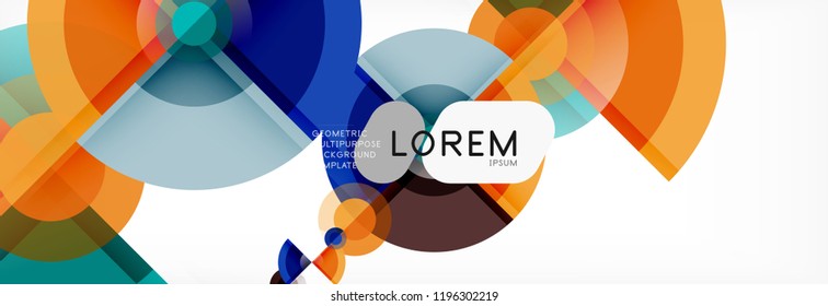 Abstract background - multicolored circles, trendy minimal geometric design, vector illustration
